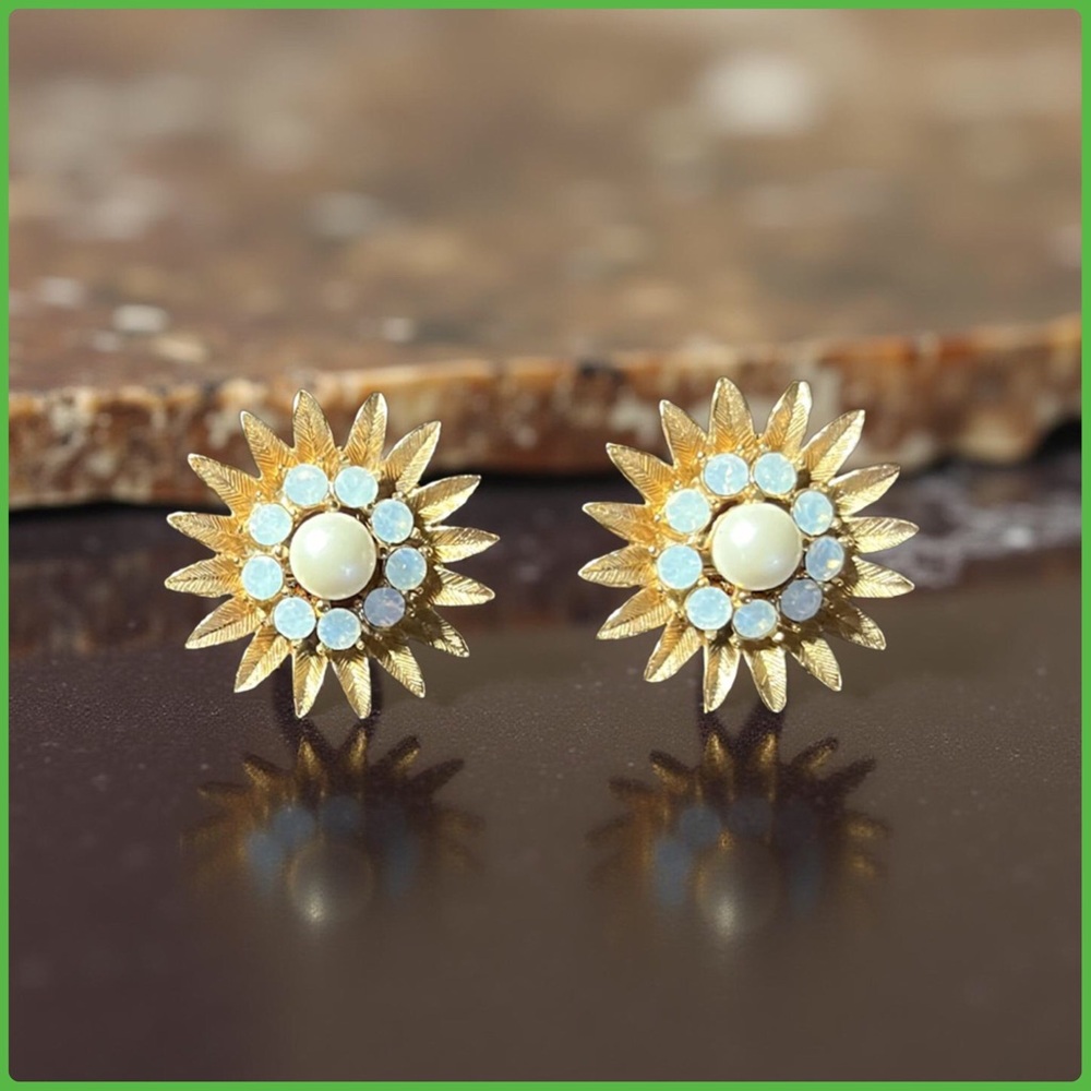 Swarovski Sunflower Stud Earrings